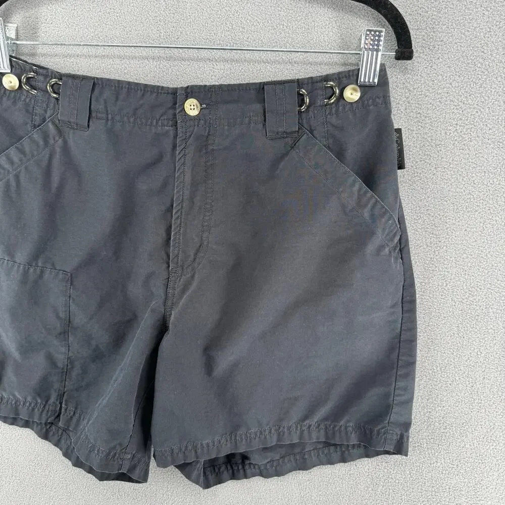 Columbia Hiking Outdoor Shorts Cotton Blend Womens 10 Black‎ Pockets Camping